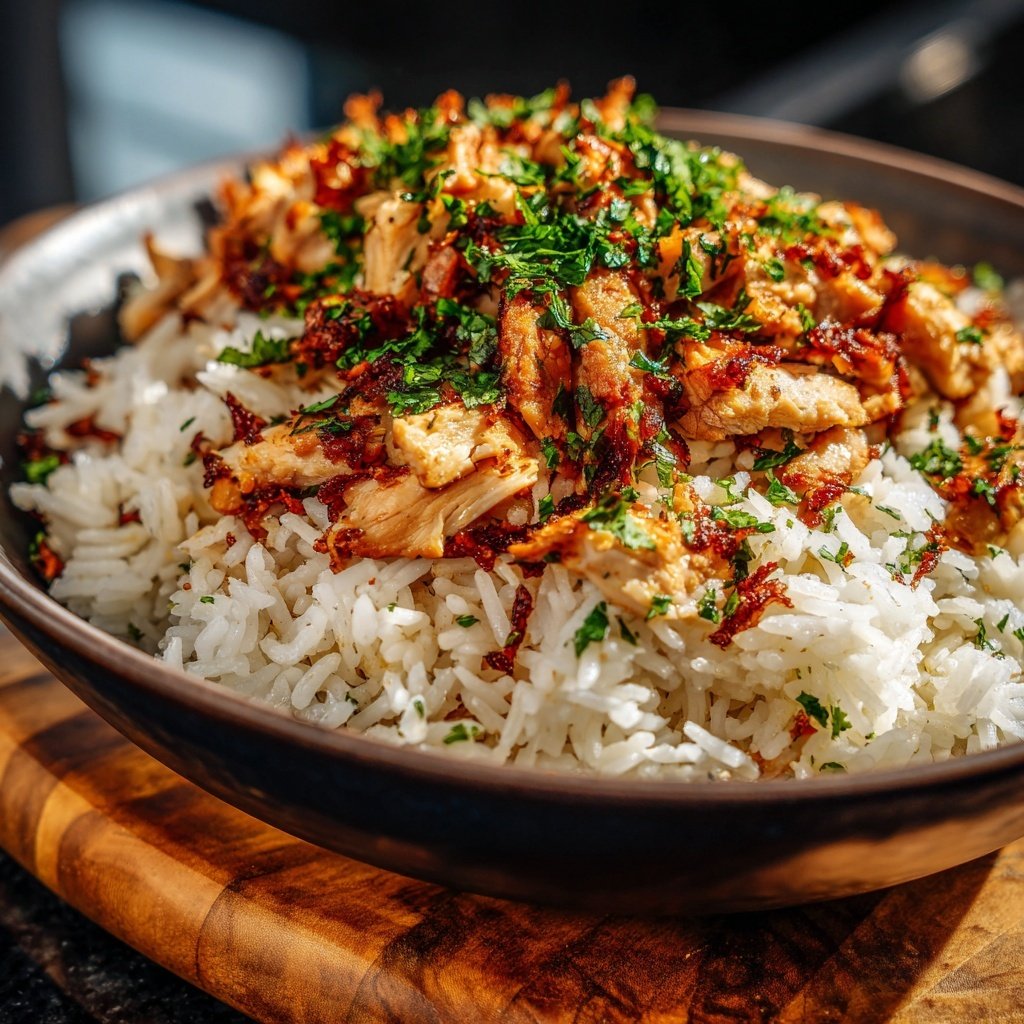 Ein Topf Hähnchen Reisgericht