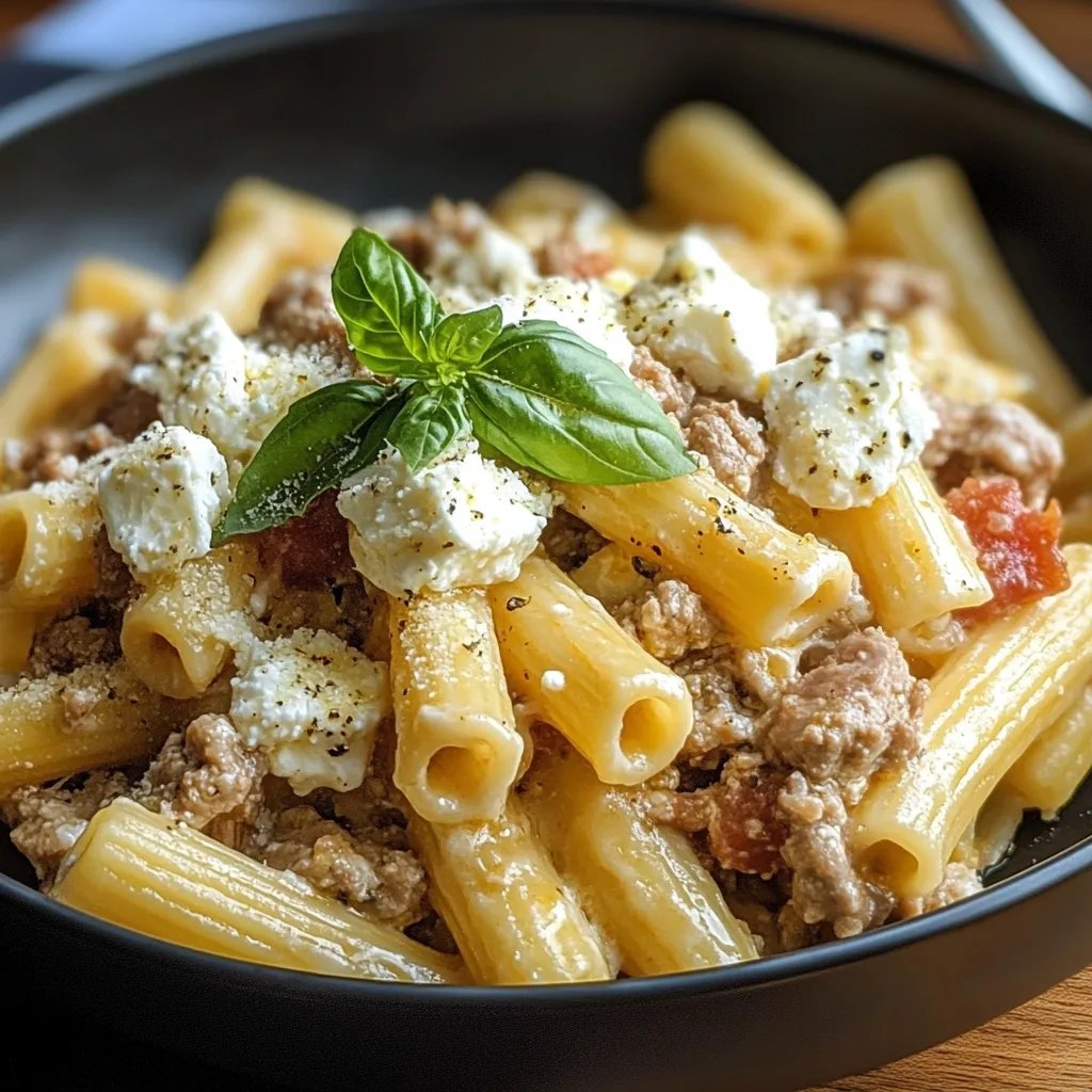 Rigatoni mit Hackfleisch und Feta-Creme scharf: Ein Unglaubliches Ultimatives Rezept für 4 Personen