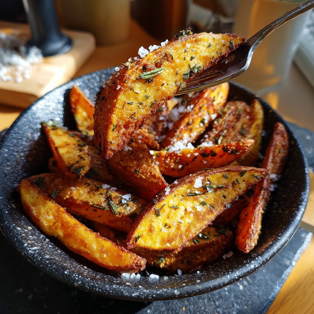 Knusprige Süßkartoffelwedges im Airfryer