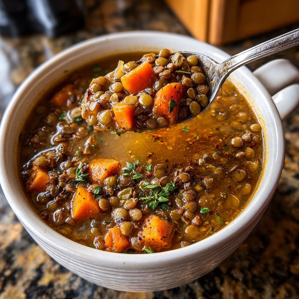Italienische Linsensuppe Herzhaft Winter