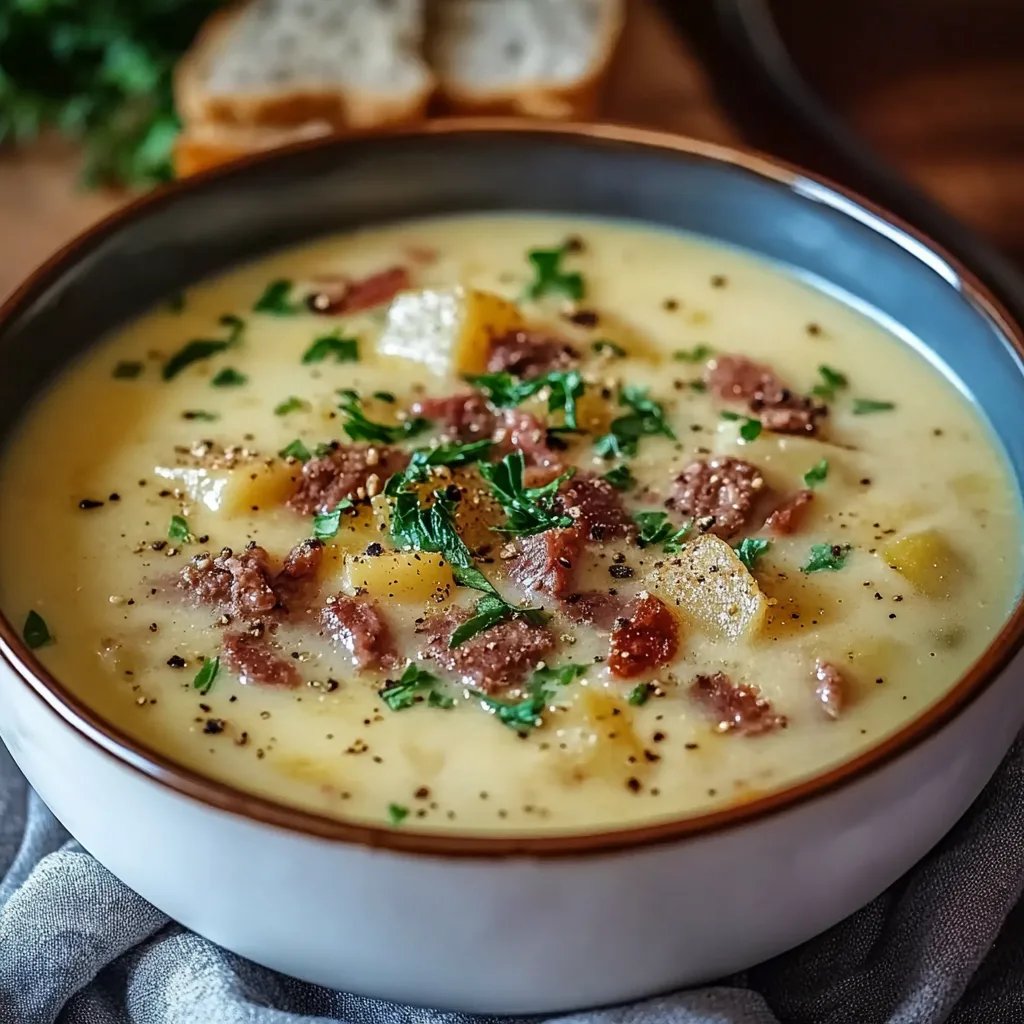 Friss-dich-dumm-Suppe – Cremige Käsesuppe mit Hackfleisch