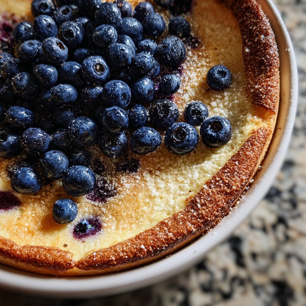 Käsepfannkuchen mit frischen Blaubeeren