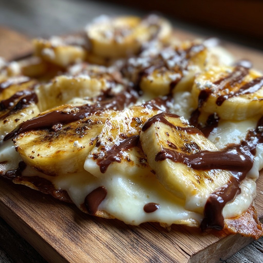 Süßes Dessert-Raclette mit Banane, Schokolade und Marshmallows