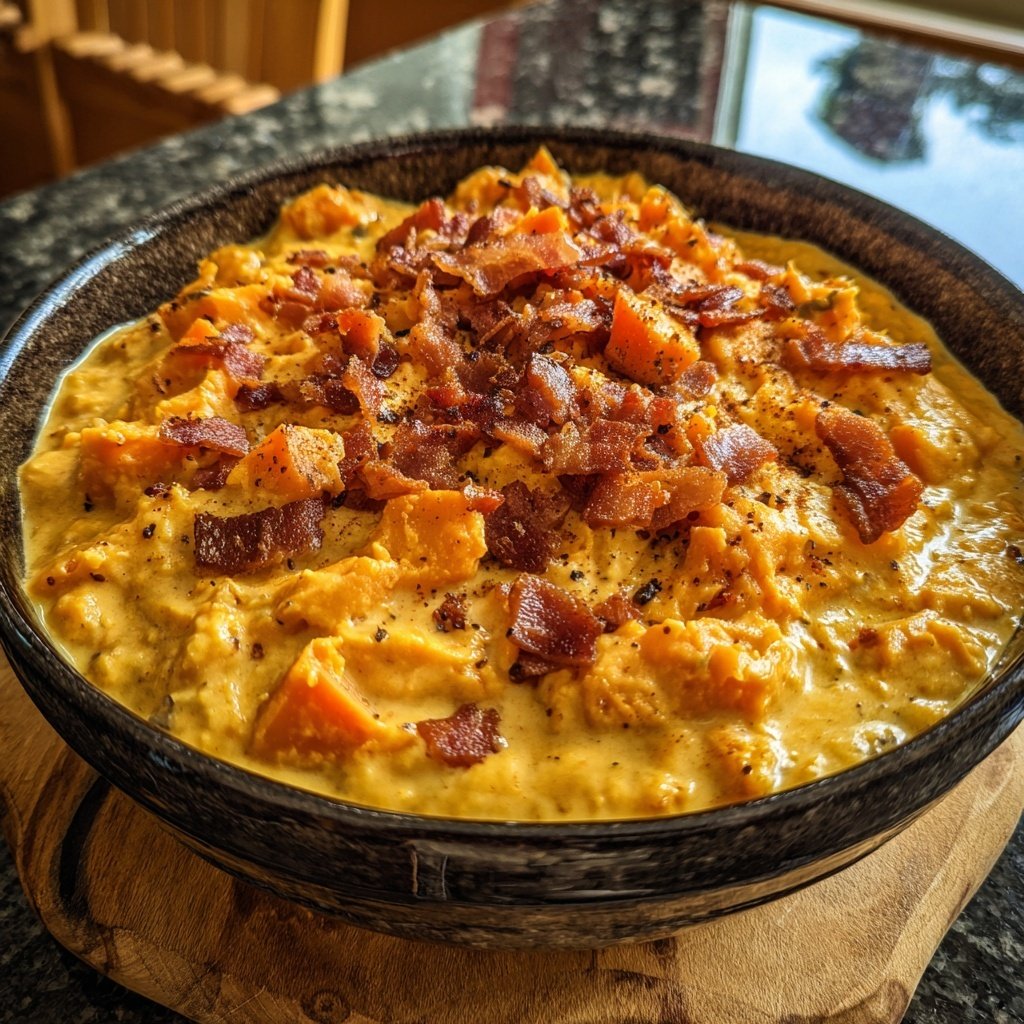 Süßkartoffel Eintopf mit Speck