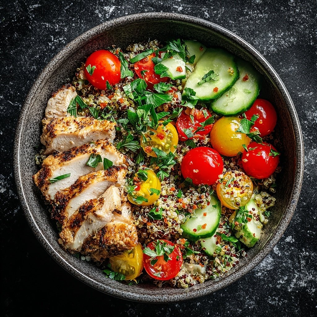 Quinoa-Bowl mit Hühnchen