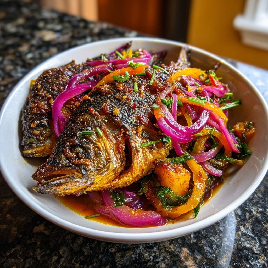 Traditioneller Jamaika Escovitch Fisch