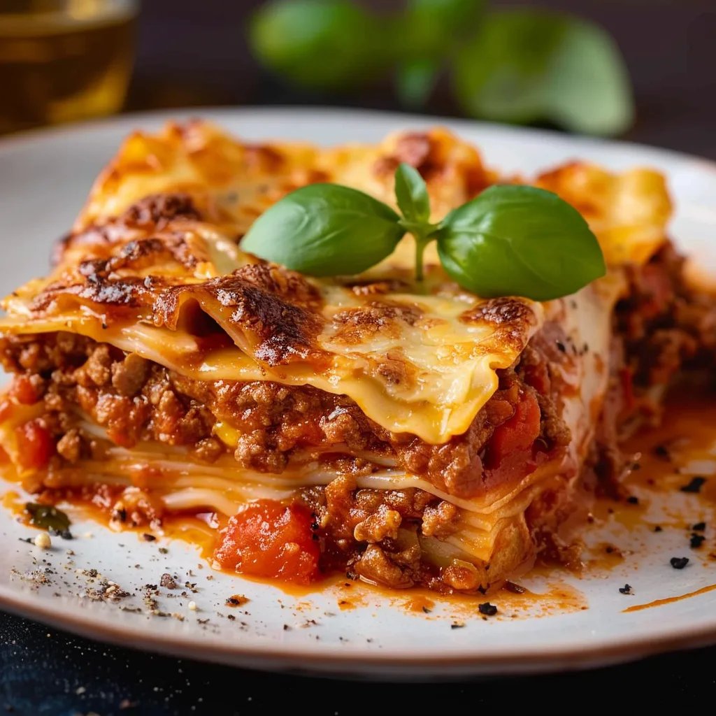 Klassische Lasagne Bolognese mit Bechamelsoße