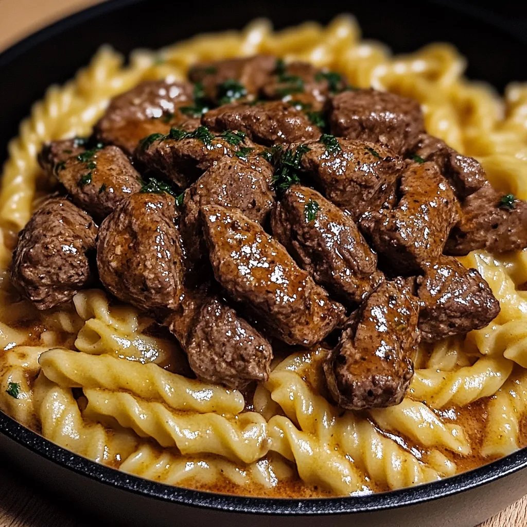 Cremiges, würziges Knoblauchbutter-Steak mit Pasta: Ein Unglaubliches Ultimatives Rezept