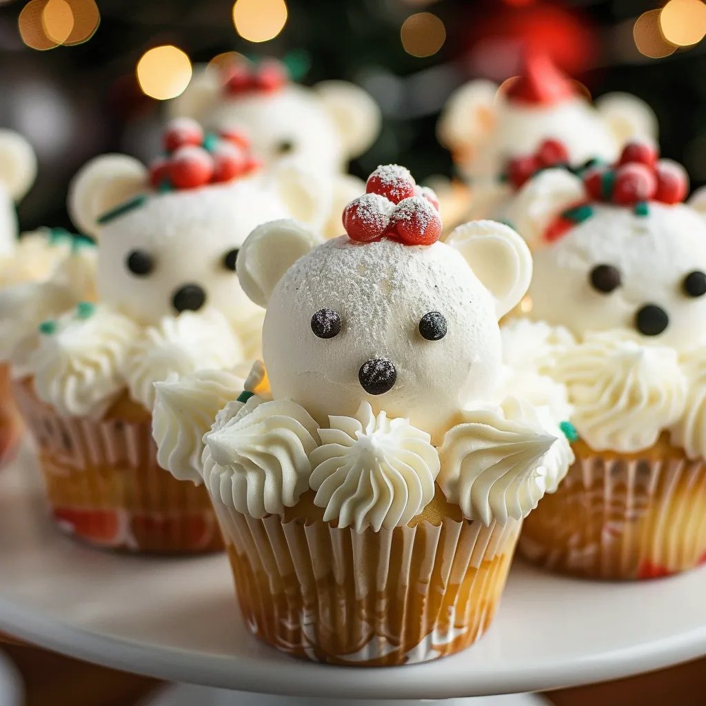 Weihnachtliche Eisbär-Cupcakes
