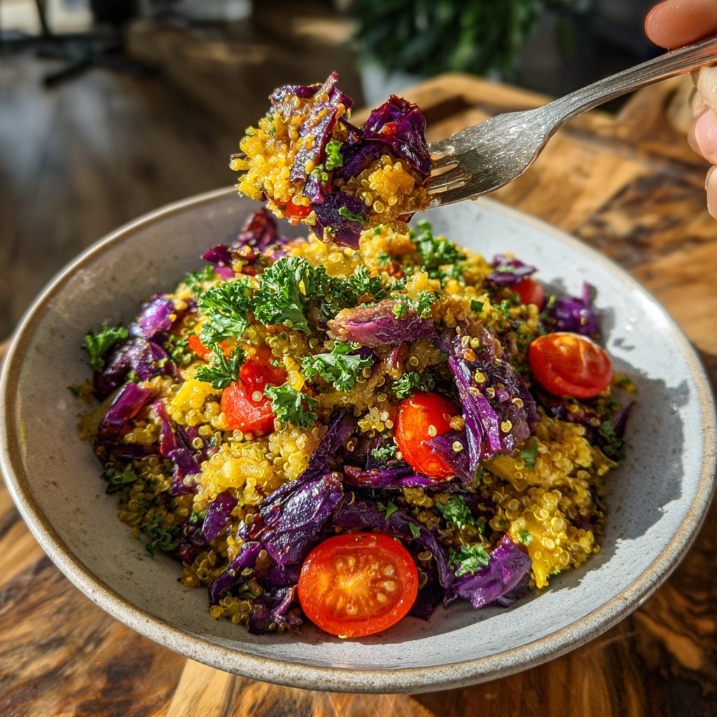 Quinoa Salat mit Rotkohl
