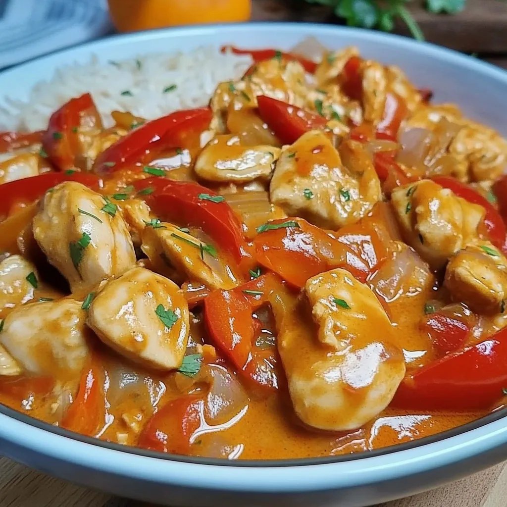 Paprika-Sahne-Hähnchen mit Reis: Ein Unglaublich Essenzielles Rezept für 4 Personen