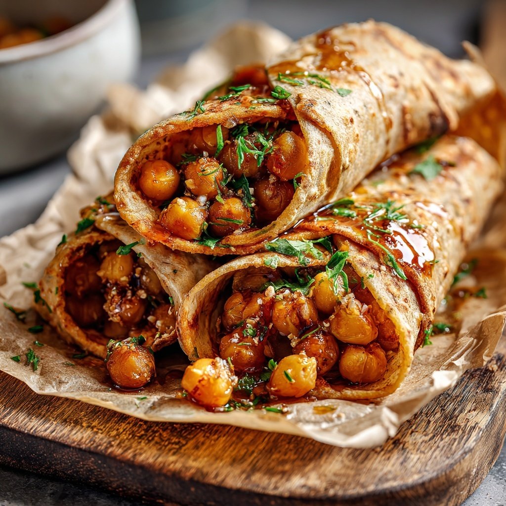 Süß Scharfe Kichererbsen Wraps