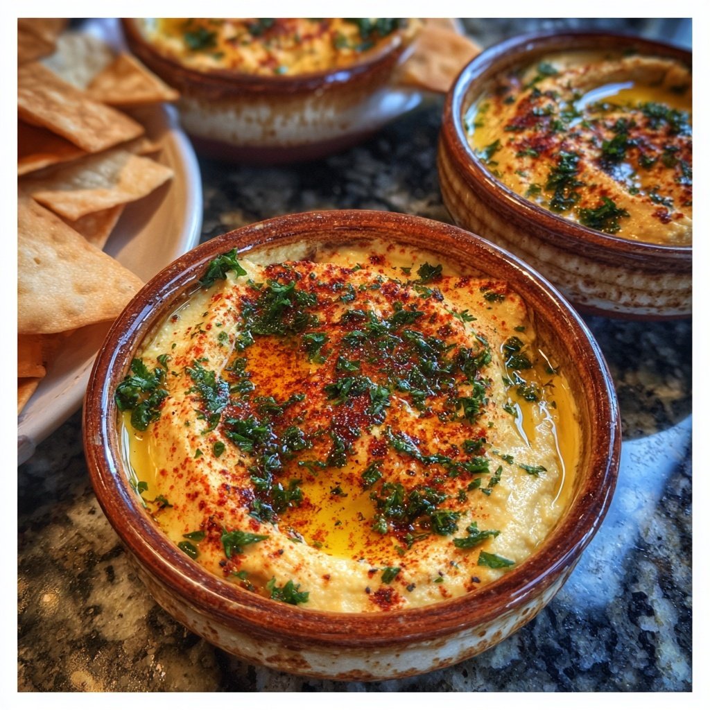 Geroestete Knoblauch Hummus Schalen
