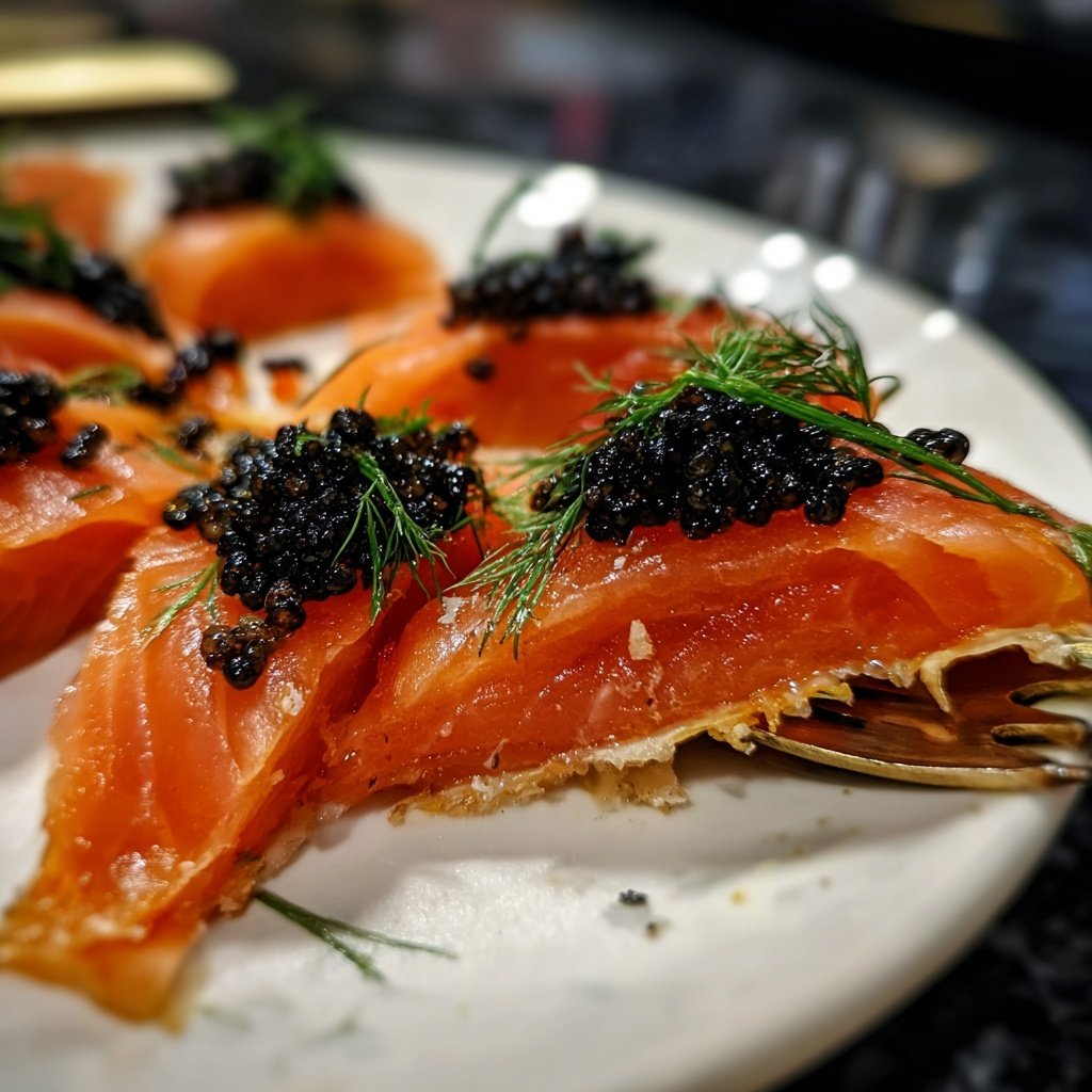 Lachs mit Kaviar und Dill