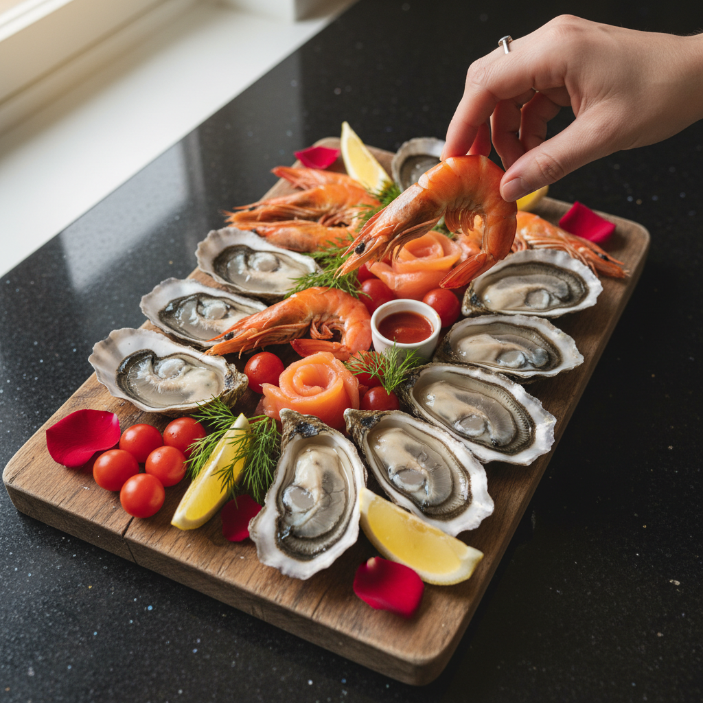 Valentinstags Meeresfrüchte Platte