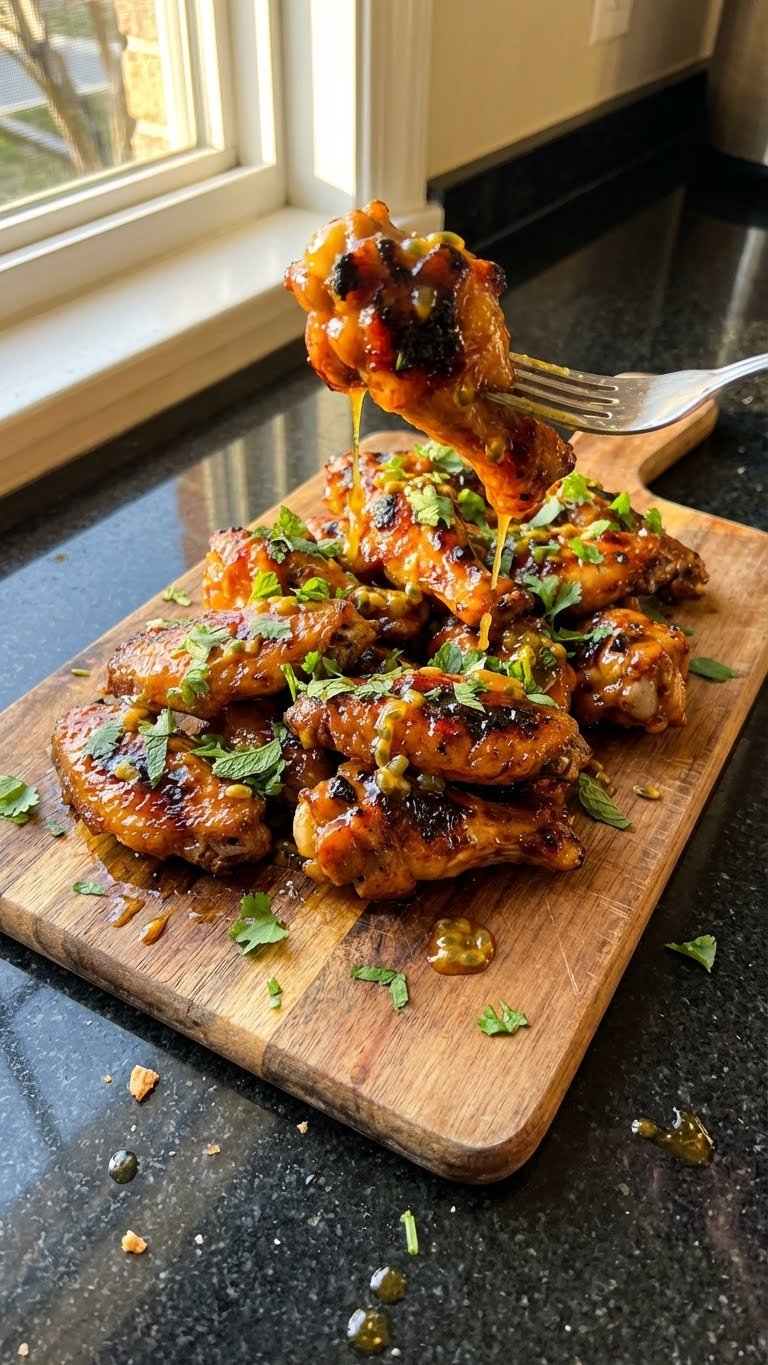 Passionsfrucht Glasierte Hähnchenflügel