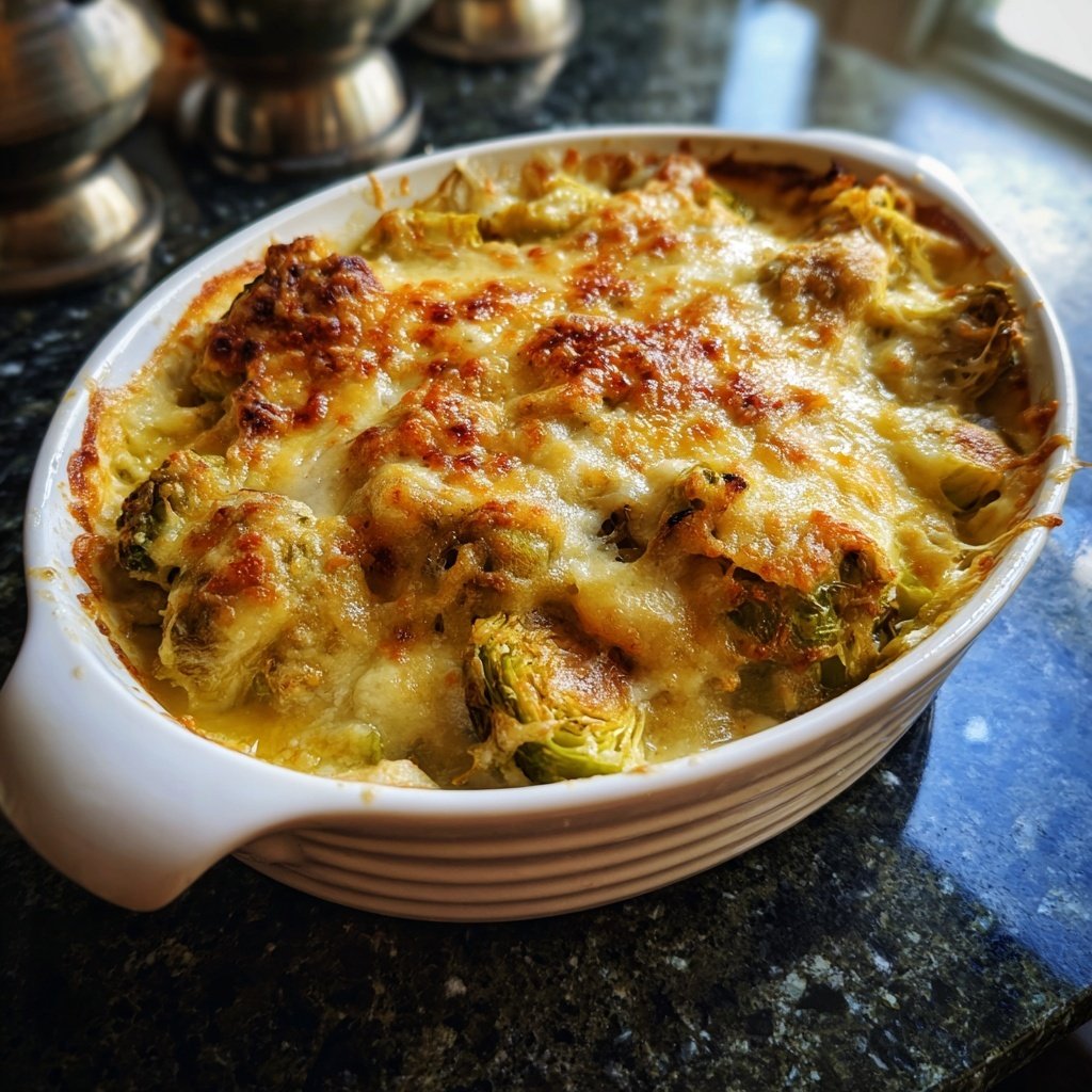 Rosenkohl-Gratin mit Kartoffeln und Käsekruste​