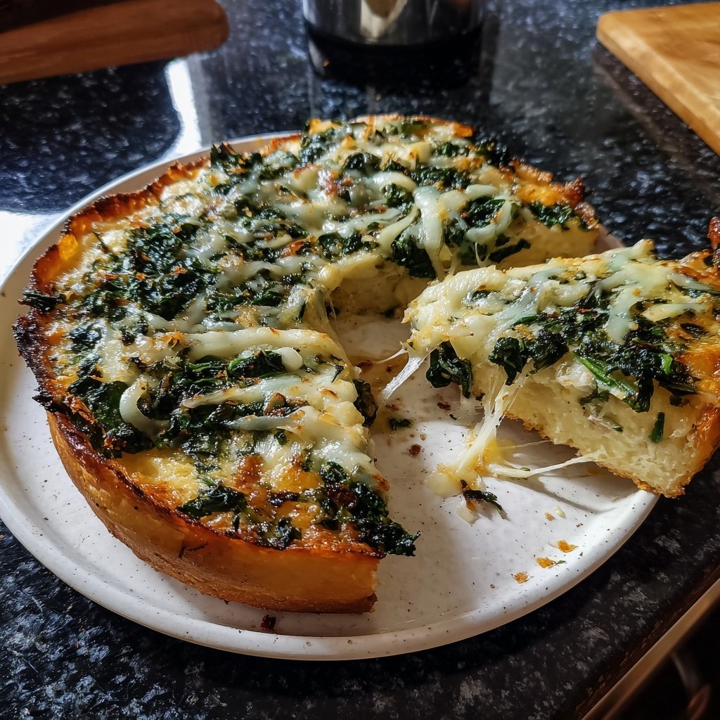 Pfannenpizza mit Vanille und Spinat