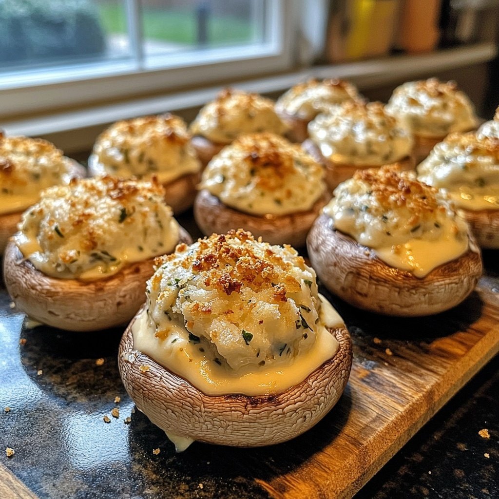 Gefüllte Champignons mit Frischkäse und Kräutern
