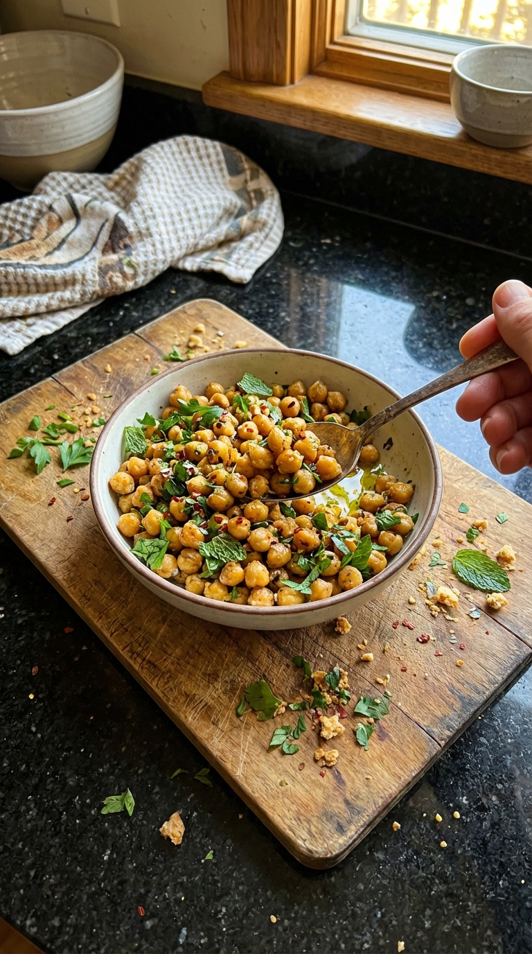 Mediterrane Geröstete Kichererbsen Bowl