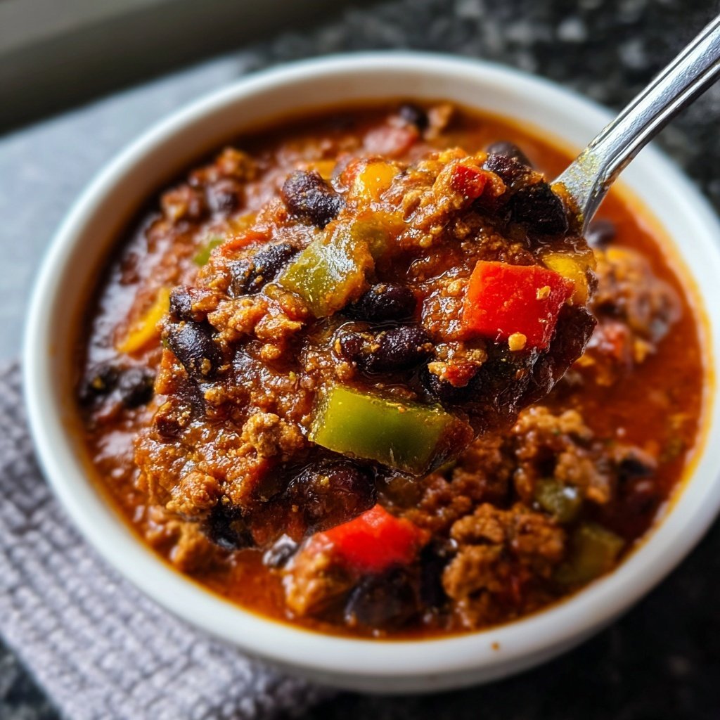 Schwarze Bohnen Truthahn Chili