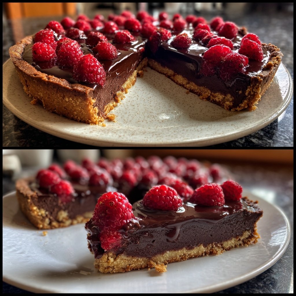 Zartbitter Schoko Himbeer Tarte