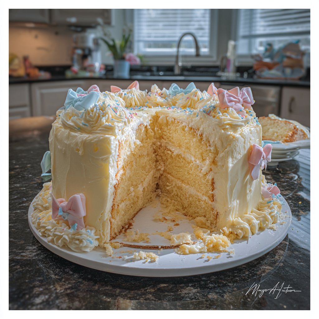 Vanille-Geburtstagskuchen mit Schleifen