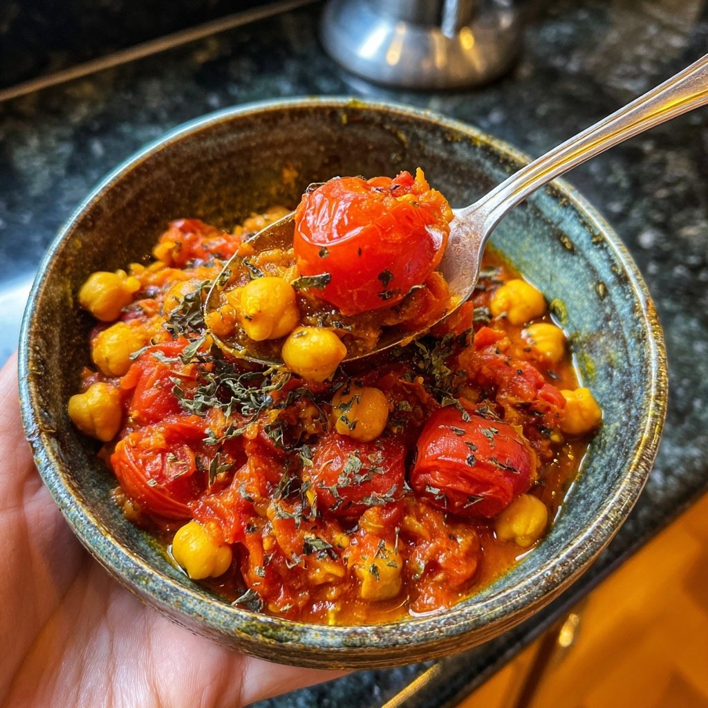 Gewürzter Kichererbsen-Tomaten-Eintopf