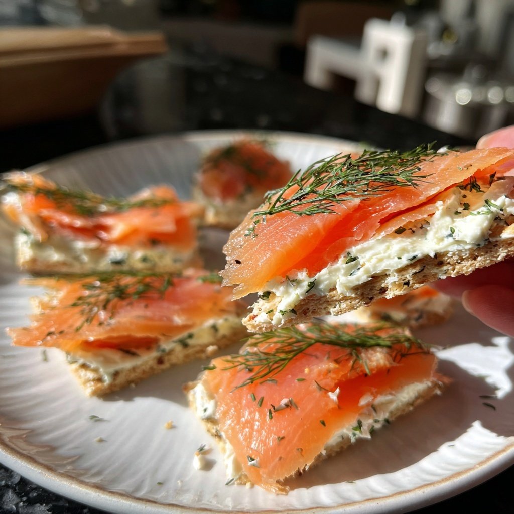 Geräucherter Lachs Häppchen mit Dill