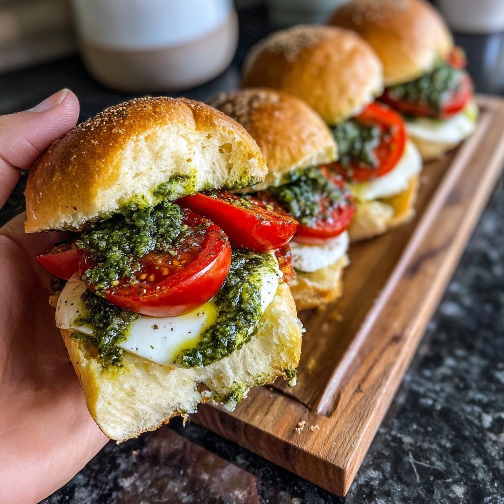 Mini Caprese Sliders mit Pesto