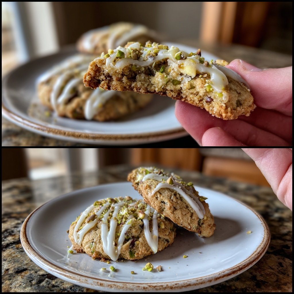 Pistazien-Plätzchen mit weißer Schokolade​