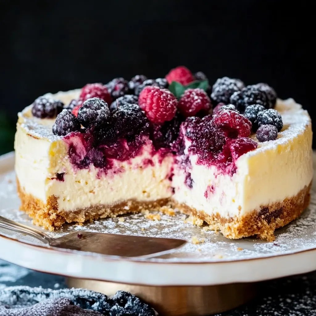 Spekulatius-Cheesecake mit Glühwein-Beeren