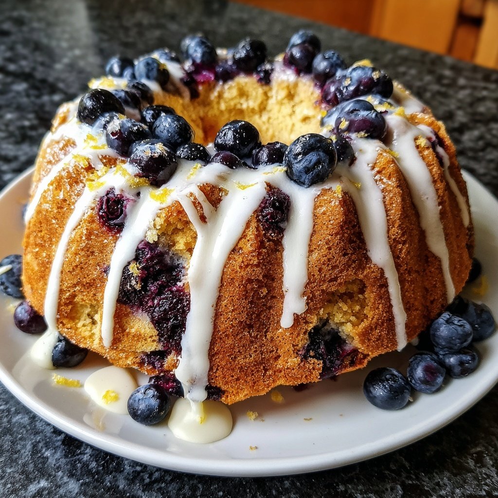 Zitrone Blaubeeren Sauerteig mit Zitronencreme