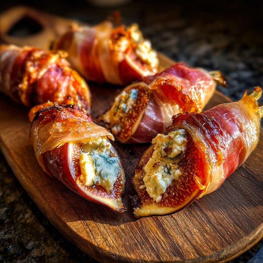 Prosciutto umwickelte Feigen mit Gorgonzola