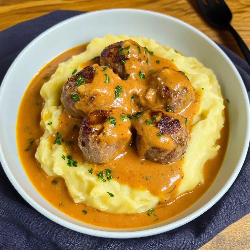 Fleischbällchen in cremiger Sauce mit Kartoffelpüree: Ein Unglaubliches Ultimatives Rezept