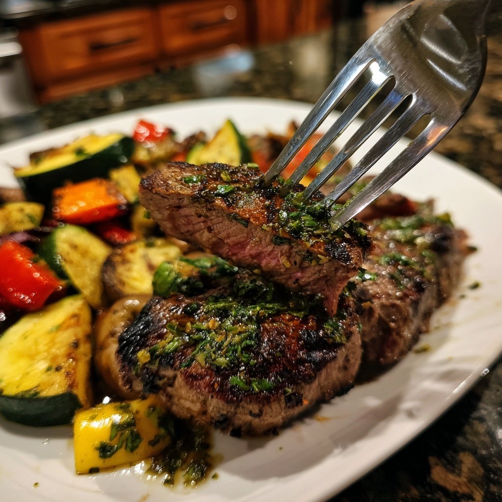 Gegrilltes Steak Gemüse Teller