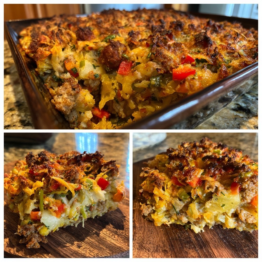 Ofengericht mit Wurstgemüse