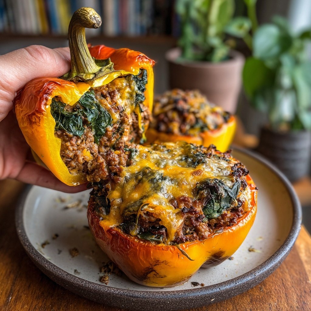 Truthahn Spinat Gefüllte Paprika