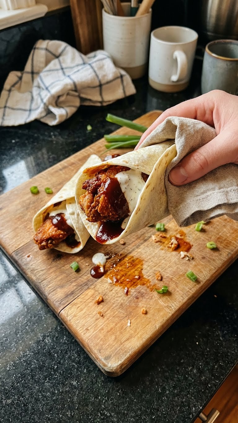 BBQ Ranch Hähnchenflügel Wraps