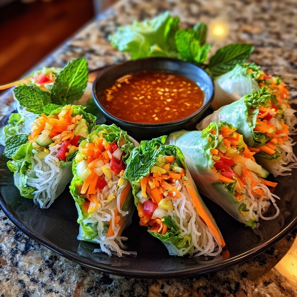 Einfache Frühlingsrolle mit Gemüse