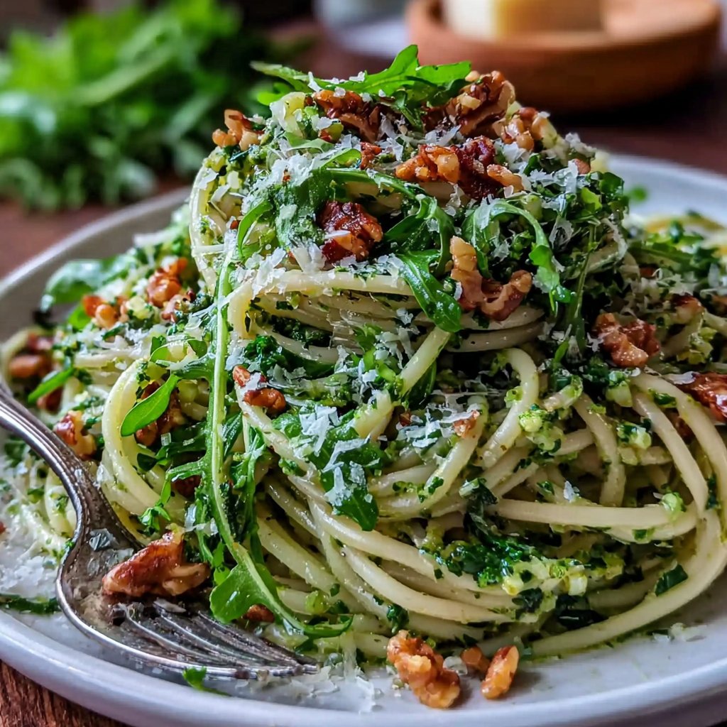 Löwenzahn-Pasta mit Pesto