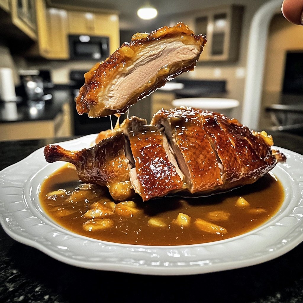 Knusprige Ente mit Apfelrotkohl