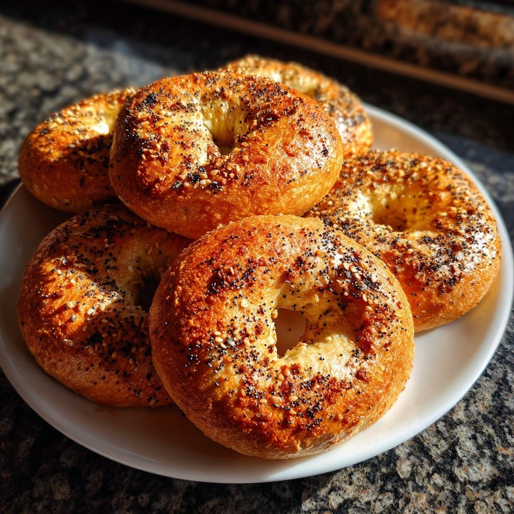 Protein Bagels mit Kaffee Espresso Pulver